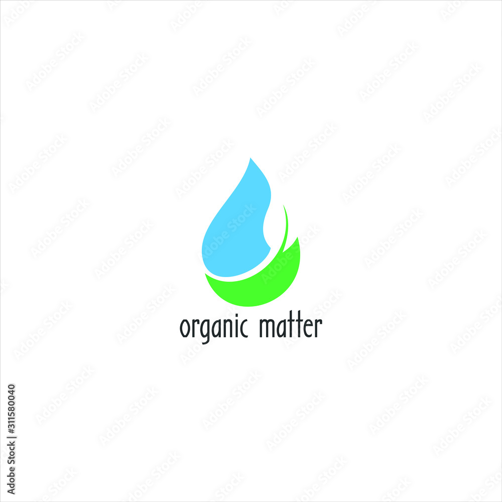 simple and modern vector with negative water and leaves for organic matter logo and icon design templates simple and modern vector with negative water and leaves for organic matter logo and icon design templates