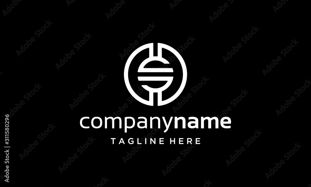 Obraz premium illustration logo from letter S and C with dollar sign logo design concept