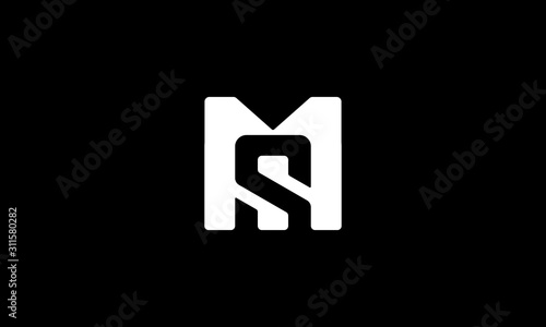 initial letter M and S logo design concept