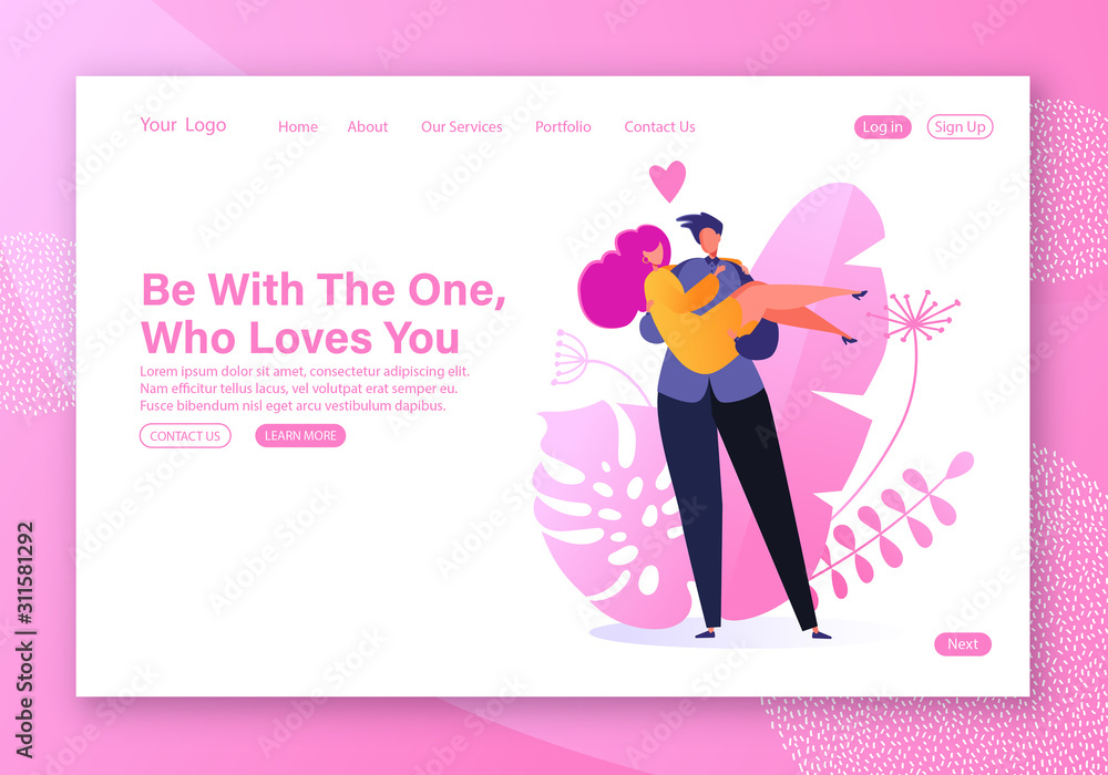 Romantic relationship theme for website landing page. Couple in love. Man holding woman on hands. Valentines Day, dating concept for web page banner. Vector illustration in cartoon flat style. Romantic relationship theme for website landing page. Couple in love. Man holding woman on hands. Valentines Day, dating concept for web page banner. Vector illustration in cartoon flat style.