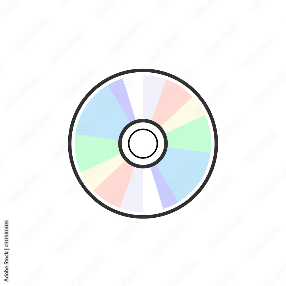 CD DVD icon disc vector blank illustration. Compact disk dvd music audio  vector de Stock | Adobe Stock