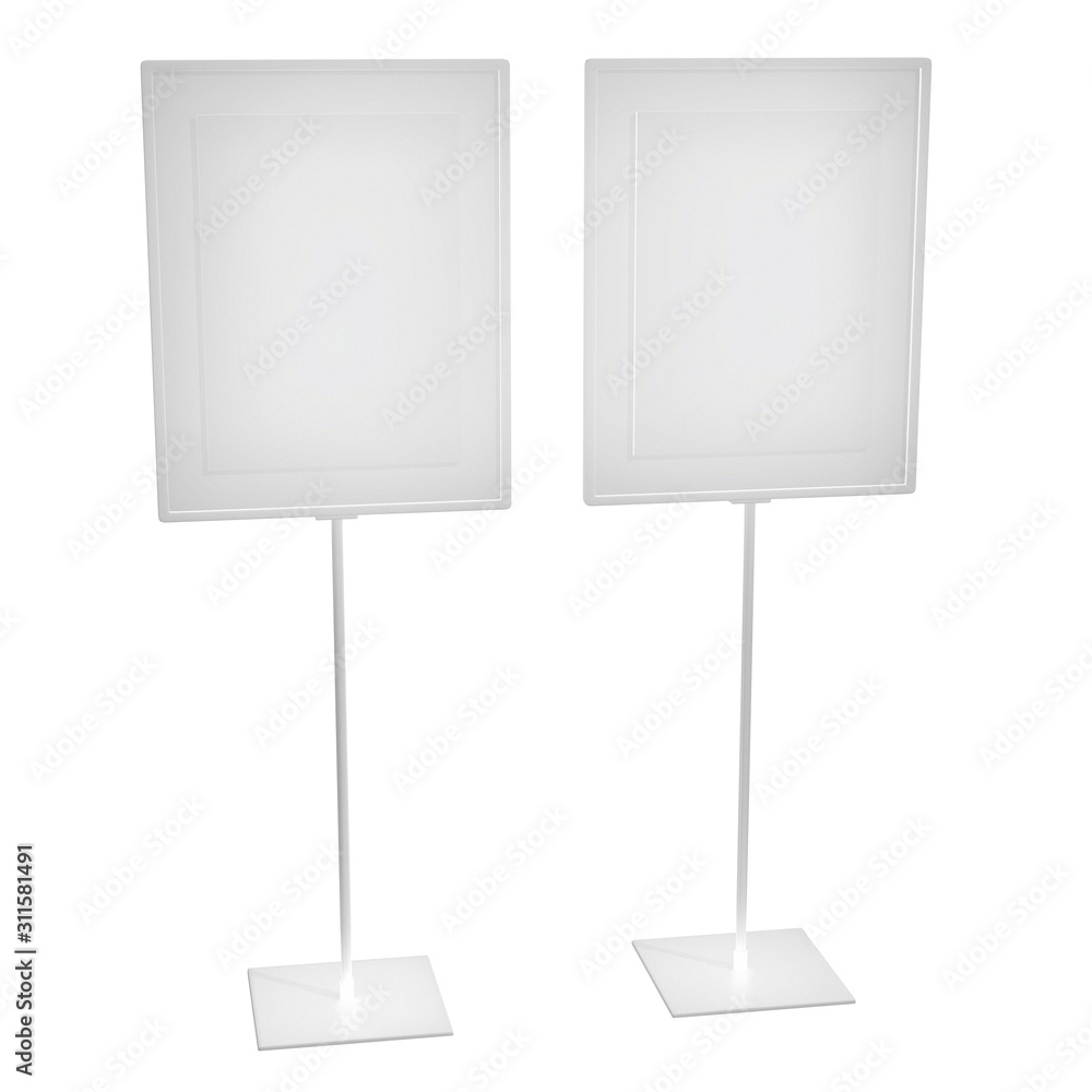 Blank nameplate stand. Trade show booth white and blank. 3d render isolated on white background. High Resolution Template for your design. Blank nameplate stand. Trade show booth white and blank. 3d render isolated on white background. High Resolution Template for your design.