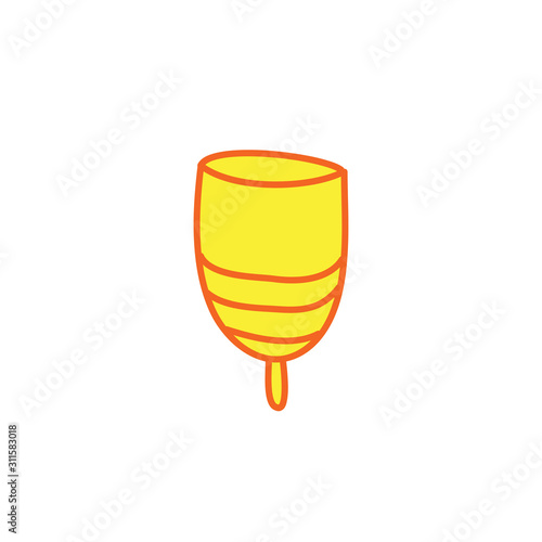 menstrual cup doodle icon, vector illustration