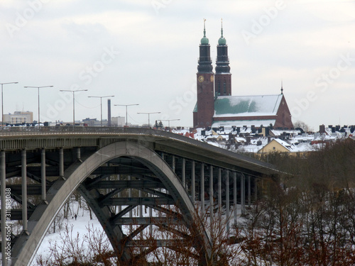 clock tower of churchtree in snow, sweden, stockholm, norrland,sverige