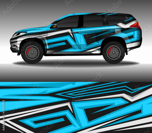 Car wrap decal design vector, custom livery race rally car vehicle sticker and tinting.