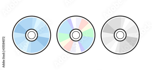 CD DVD icon disc vector blank illustration. Compact disk dvd music audio