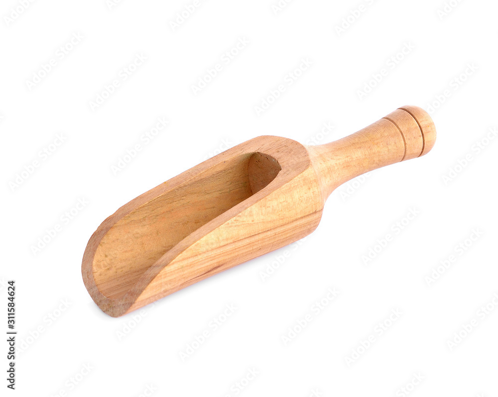 wooden tea spoon isolated on white background wooden tea spoon isolated on white background