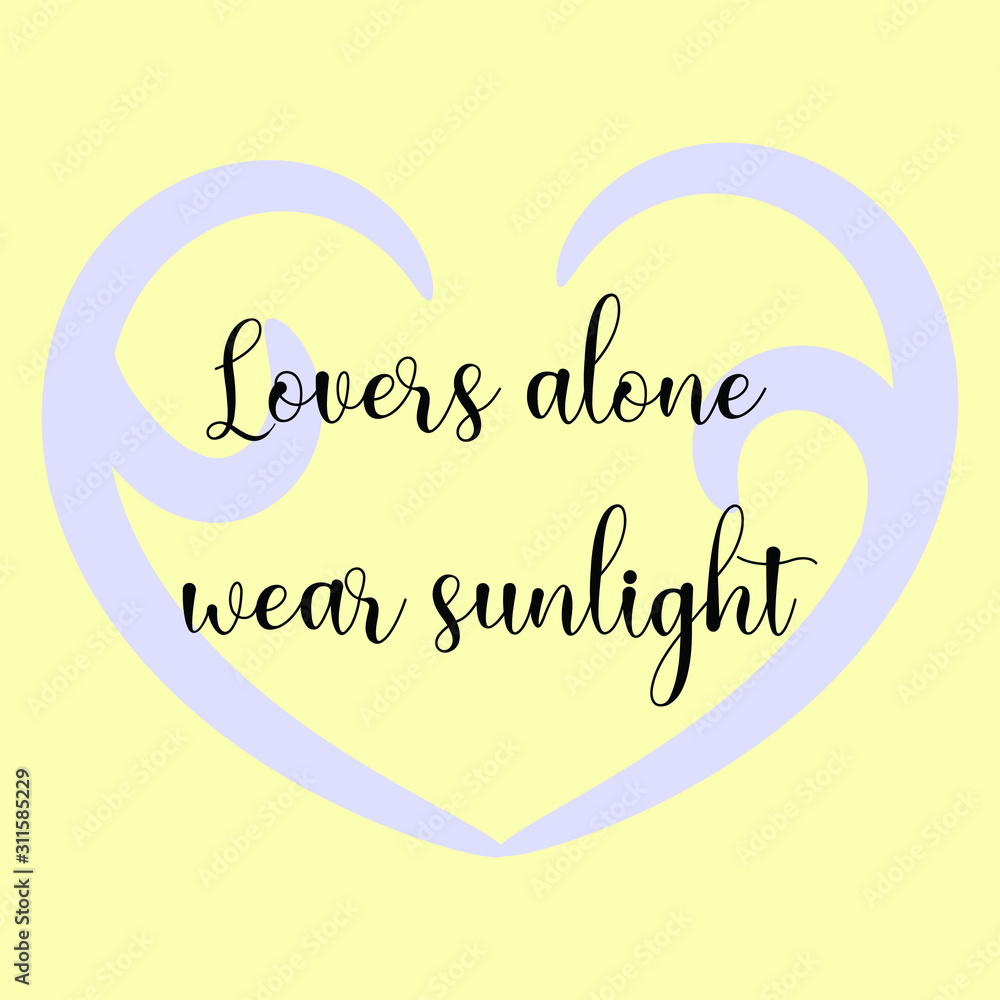 Fototapeta premium Lovers alone wear sunlight. Ready to post social media quote