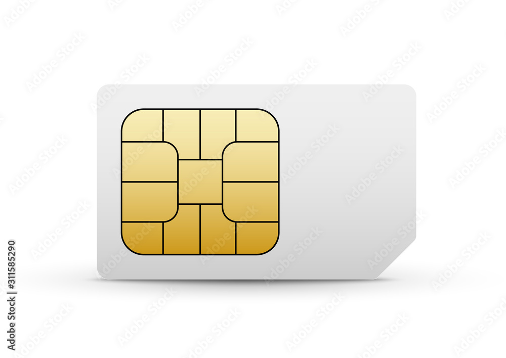 Sim card vector mobile phone icon chip. Simcard isolated 3d design gsm Sim card vector mobile phone icon chip. Simcard isolated 3d design gsm