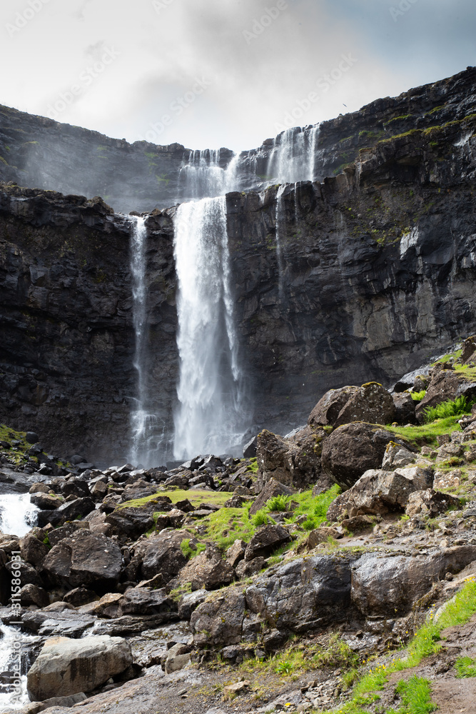 Obraz premium Fossa Waterfall Faroe Islands