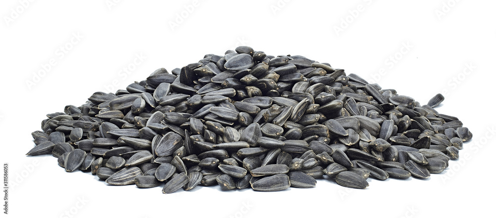 Roasted sunflower seeds large texture. For texture or background - obrazy, fototapety, plakaty 