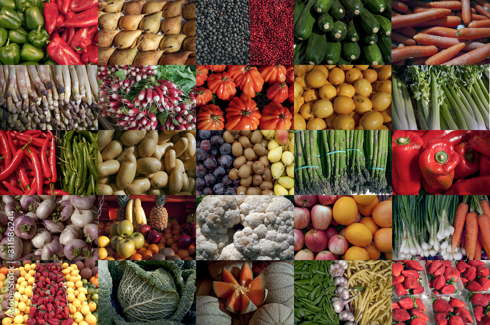 fruits and vegetables at the market, provence, france, frankrike