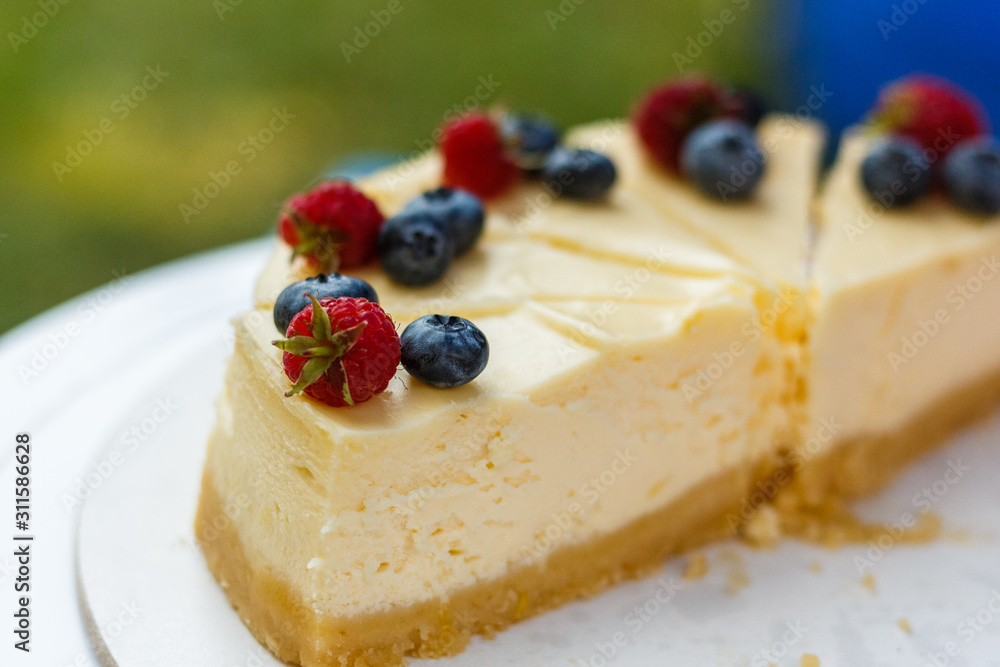 cheesecake at the counter of the street food festival cheesecake at the counter of the street food festival