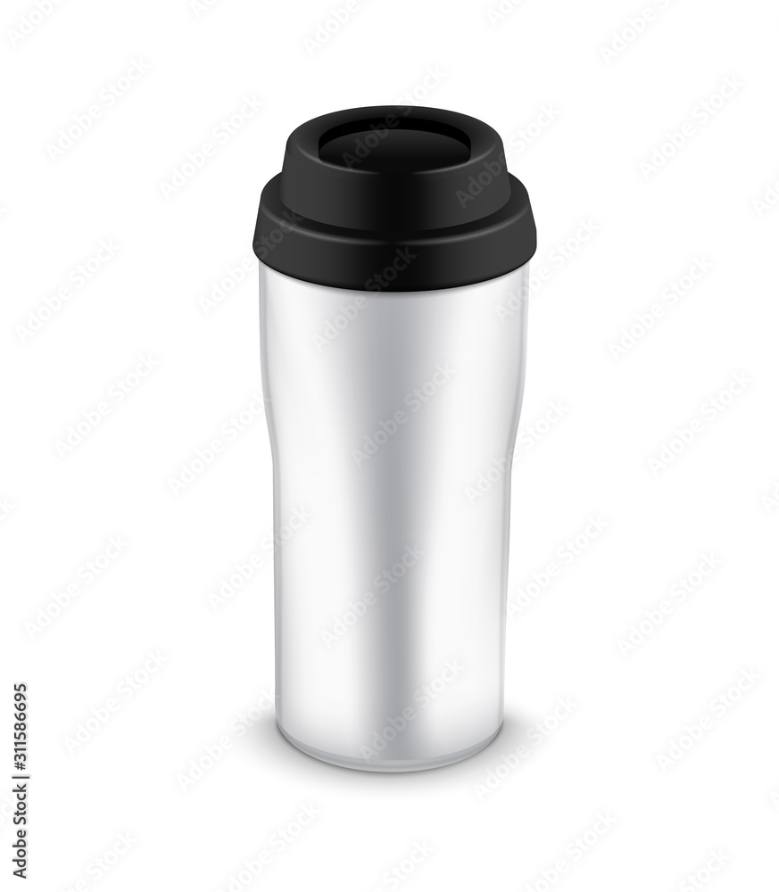 Tumbler bottle mug for travel. Thermo water cup plastic or metal coffee mug template design Tumbler bottle mug for travel. Thermo water cup plastic or metal coffee mug template design