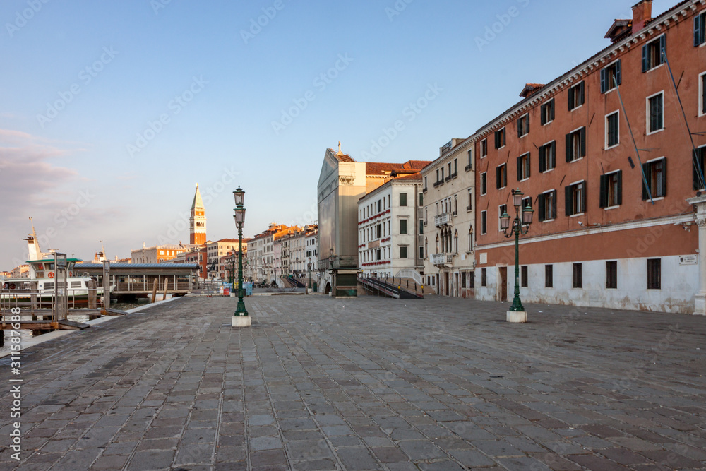 View of Waterfront Boulevard in Venice by the Lagoon