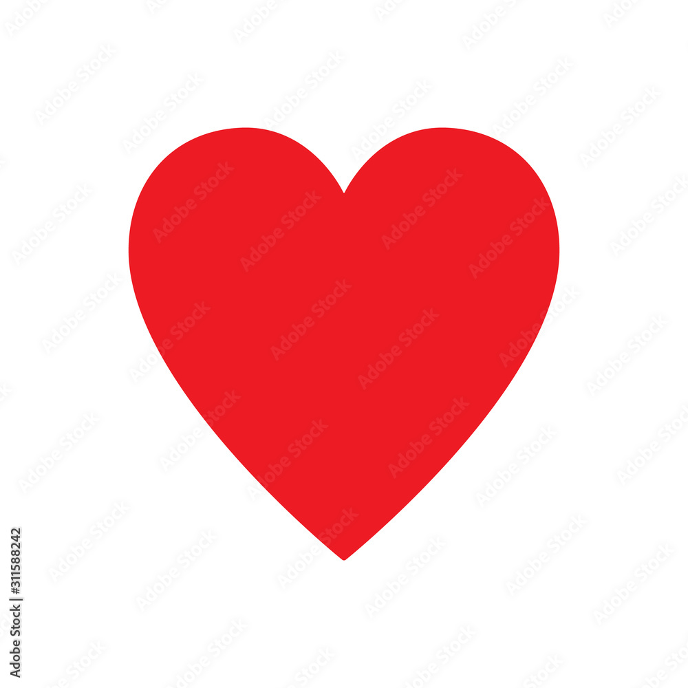 Heart. Flat icon. Vector illustration.