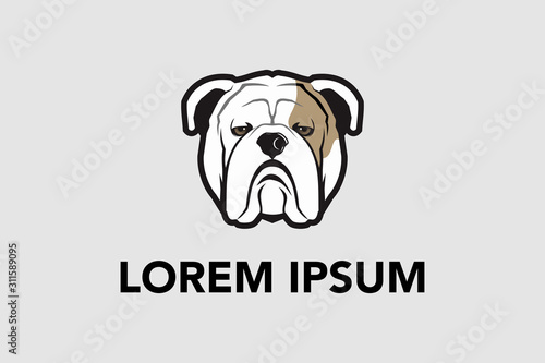 animal bulldog head logo template