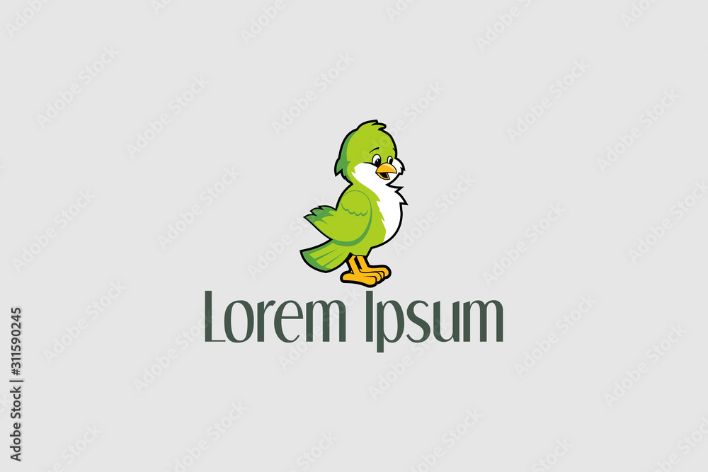 bird cartoon character vector logo template bird cartoon character vector logo template