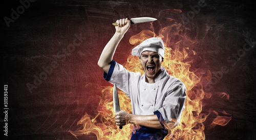 Wallpaper Mural He is crazy about cooking. Mixed media Torontodigital.ca