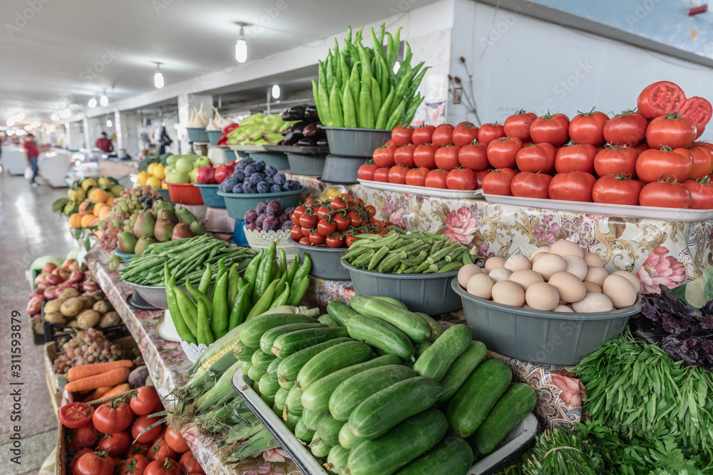 Fresh vegetables at a market in Yerevan, Armenia