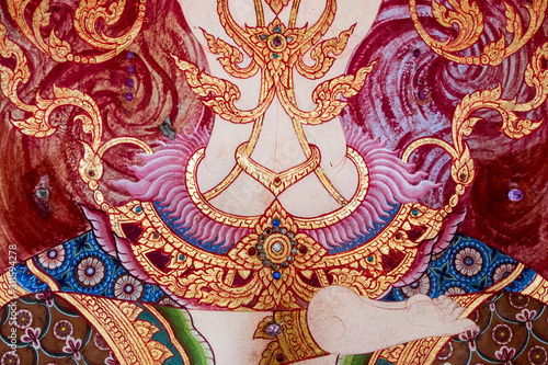 Wallpaper Mural Ancient Thai pattern on wall in Thailand Buddha Temple , Asian Buddha style art Torontodigital.ca