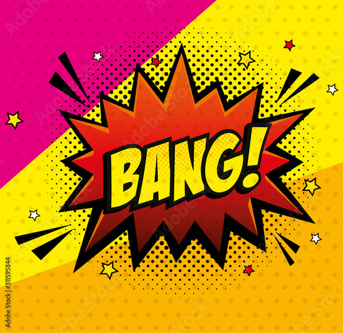 explosion bang pop art style icon vector illustration design