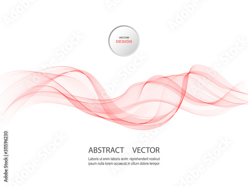Pale pink wave on white background, vector illustration. eps10