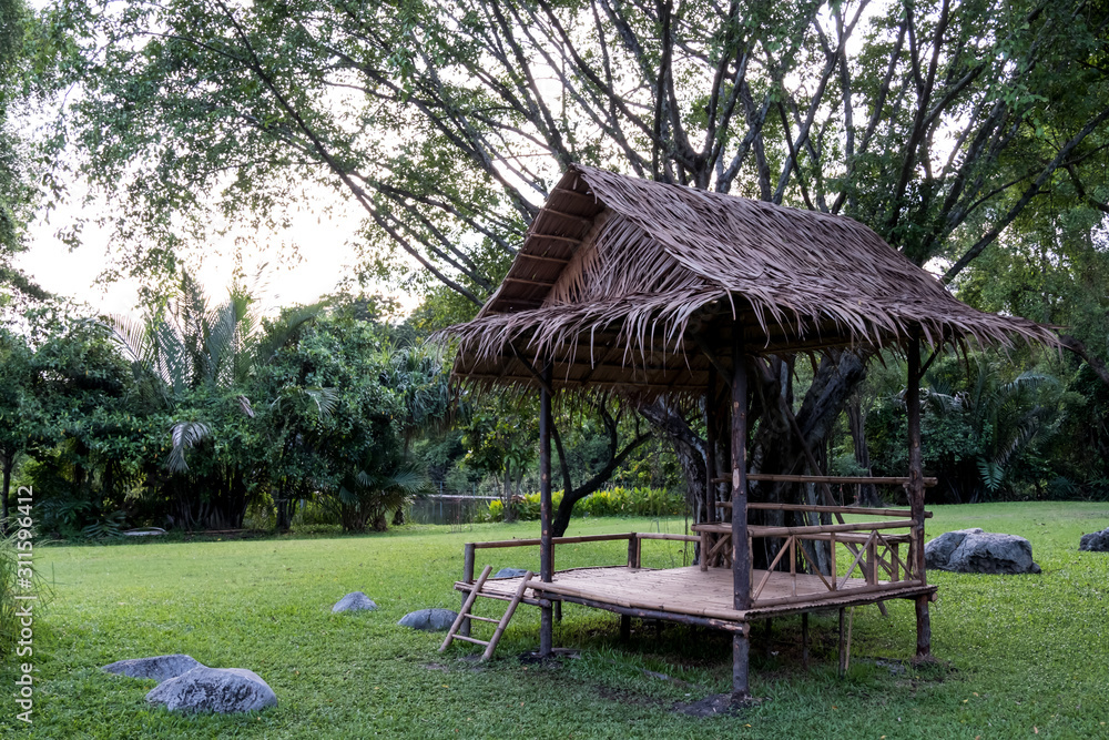 Small hut in traditional rice fields. Small hut in traditional rice fields.