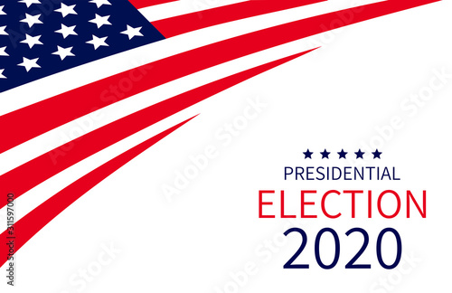 Presidental election 2020 banner with USA symbols. 