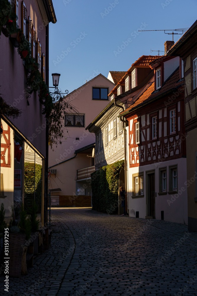 Obraz premium Historischer Ortskern von Zeil am Main, Landkreis Haßberge, Unterfranken, Franken, Bayern, Deutschland