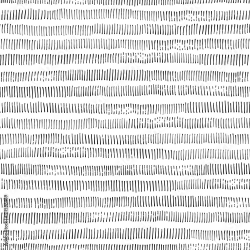 Simple black and white striped pattern. Doodle print. Vector illustration.