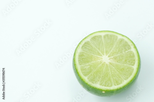 fresh lime on white background