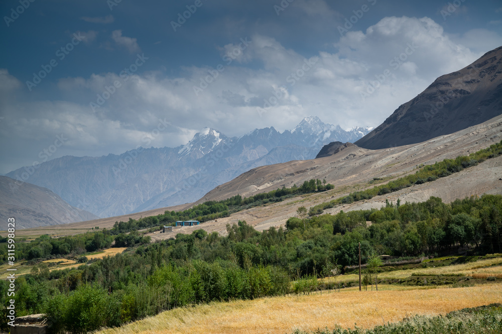 Trekking in Ishkashim green valley, mountains in Afghanistan