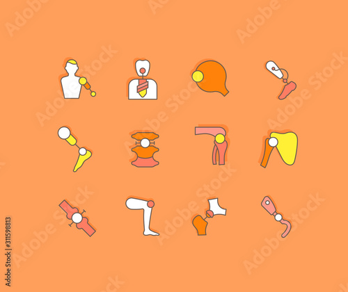 Set of Simple line Icons of Prosthetics