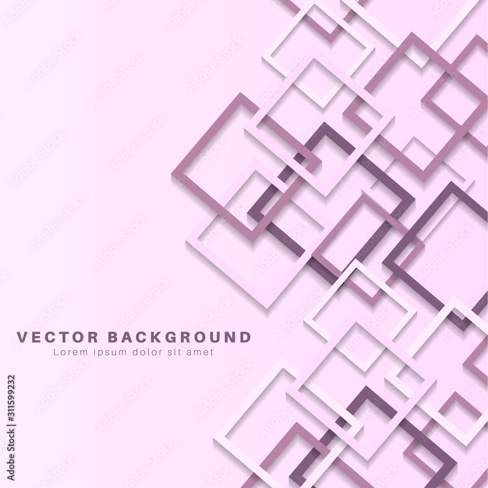 Vector Abstract geometric shape. 3d square paper background.Vector Illustration For Wallpaper, Banner, Background, Card, landing page , etc Vector Abstract geometric shape. 3d square paper background.Vector Illustration For Wallpaper, Banner, Background, Card, landing page , etc