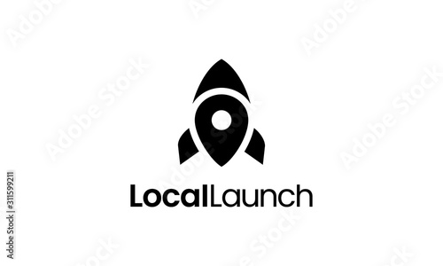 local launch rocket logo design template