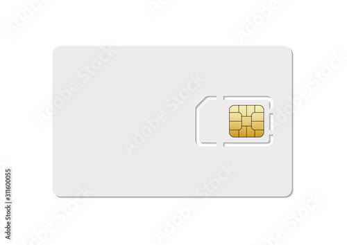 Sim card vector mobile phone icon chip. Simcard isolated 3d design gsm