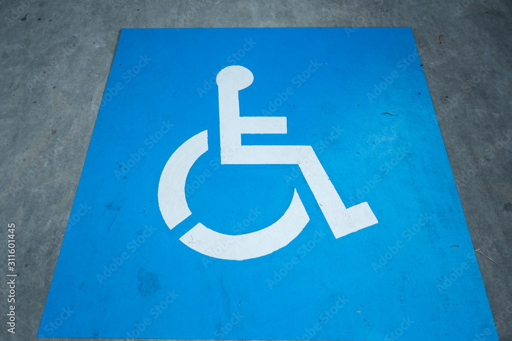 Logos for disabled on parking. Handicapped parking spot. Logos for disabled on parking. Handicapped parking spot.