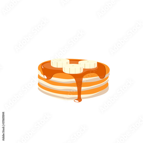 Stack of pancakes Hand drawn vector illustration.