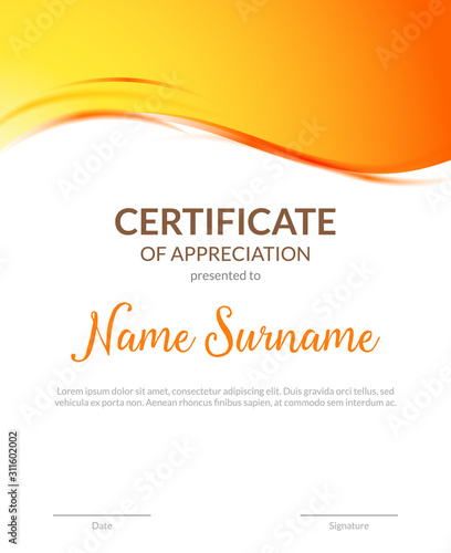 Certificate award diploma template design. Certificate appreciation modern business card award design
