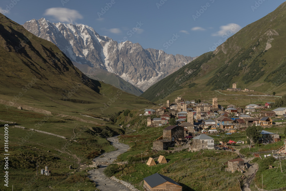 Village of Ushguli in Caucasus Mountains
