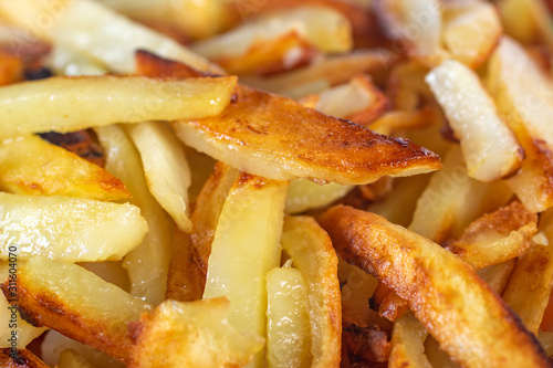 Close up of homemade French Fries chips potato.