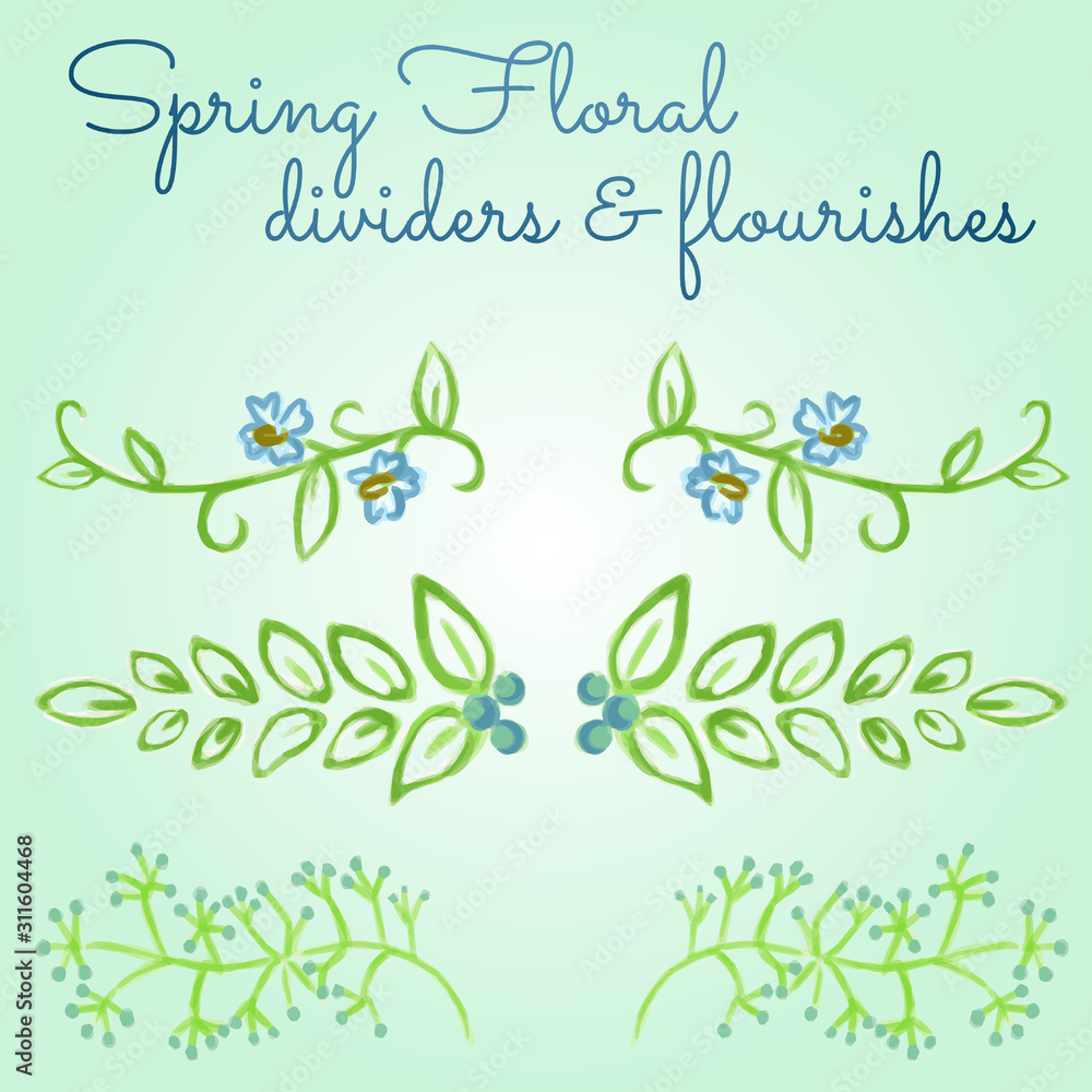 Spring Floral Dividers and Flourishes