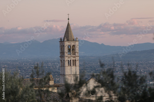 Top of the church and countryside views from Assisi