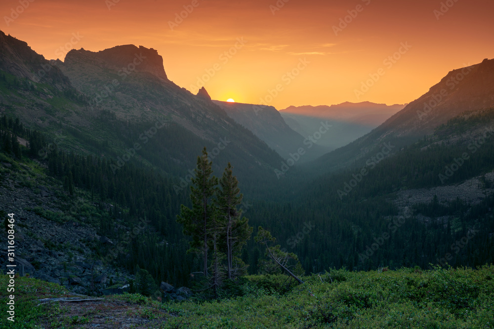 Morning in the mountains in summer. Russia, Ergaki. Morning in the mountains in summer. Russia, Ergaki.