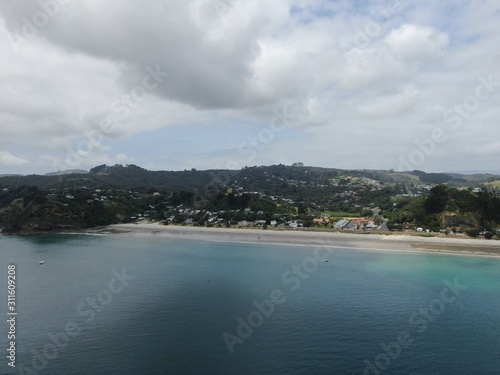 Waiheke Island, Auckland / New Zealand - December 24, 2019: The paradise island Waiheke with its stunning beaches, coastlines, hill terrains and vineyards photo