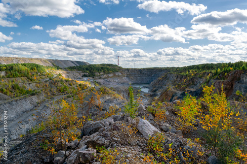 View of the Great Dolomitic Quarry on sunny summer day, Nizhny Tagil, Russia