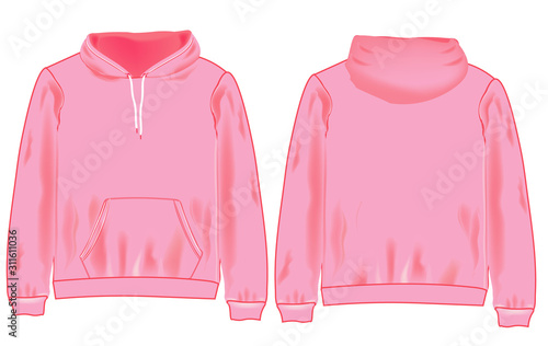 Pink hoodie isolated on white background	