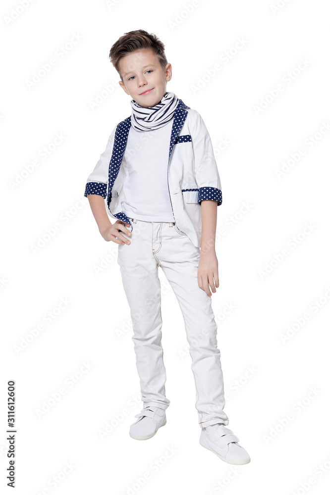 Portrait of cute boy posing isolated on white background Portrait of cute boy posing isolated on white background