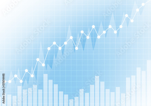 Vector   Increase business graph on blue background